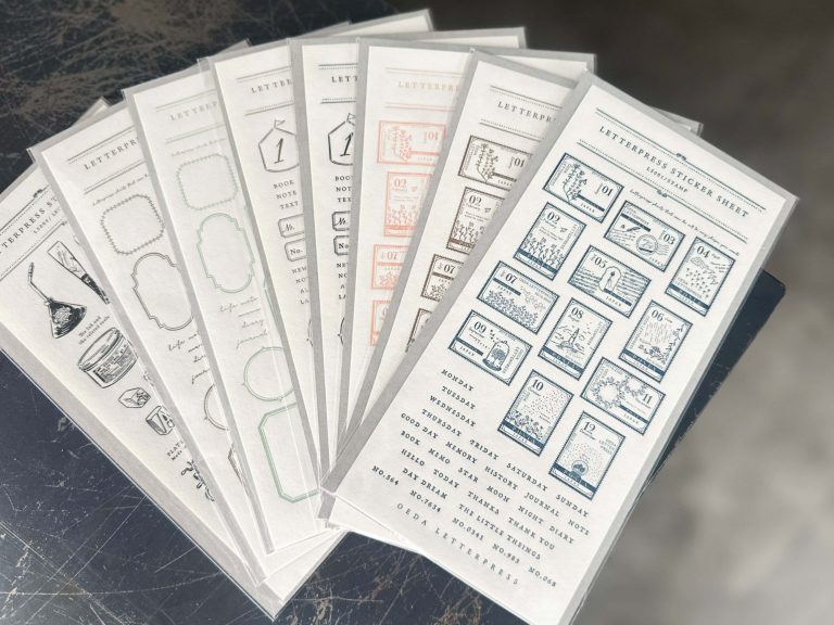 LETTERPRESS sticker sheet
