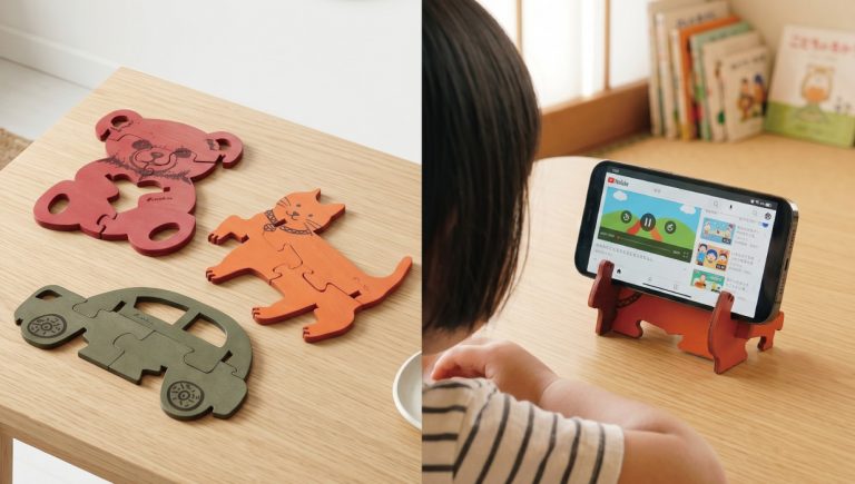 Kawakiruスマホスタンドになる本革こどもパズル
